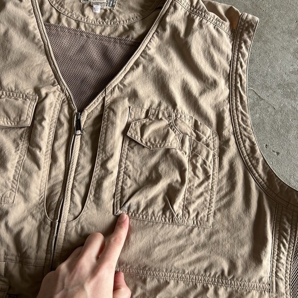 Duluth Trading Vest Mens 3XL Tan Canvas Utility Fishing Zip Outdoor Workwear - Picture 8 of 9